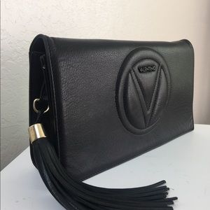 VALENTINO Black Lena Leather Crossbody Handbag